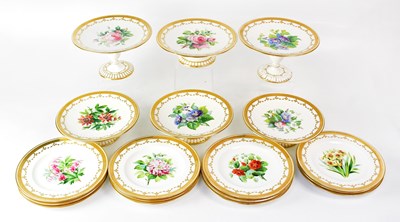 Lot 262 - A late 19th century porcelain part dessert...