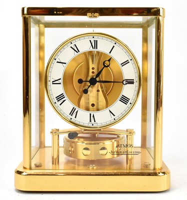 Lot 1474 - JAEGER LECOULTRE; a gilt brass Atmos clock
