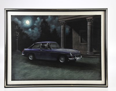 Lot 1865 - UNATTRIBUTED; pastel, 'MGB GT', indistinctly...
