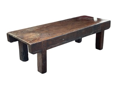 Lot 2092 - An antique rustic oak low coffee table, length...