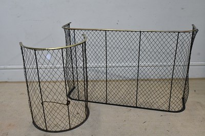 Lot 1385 - Two brass and black painted metal nursery...