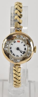 Lot 1786 - A lady's vintage 9ct gold diamond set...