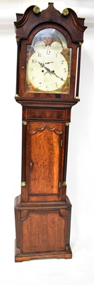 Lot 176 - A mahogany longcase clock, with fluted side...