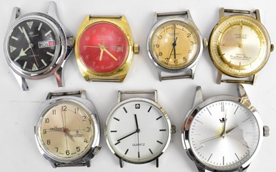 Lot 1306 - Seven gentlemen's watch heads to include...