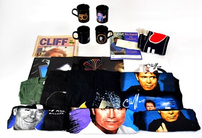 Lot 388 - CLIFF RICHARD; three keyrings, four beakers, a...