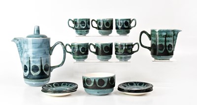 Lot 258 - DAVID SHARP; a six-setting coffee set...