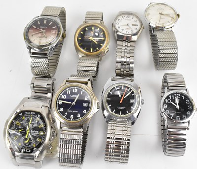 Lot 1308 - Eight gentlemen's stainless steel watches to...