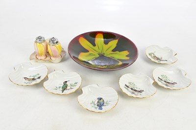 Lot 1667 - POOLE POTTERY; a red ground plate, a Royal...