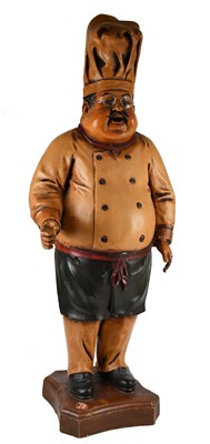 Lot 2334 - A novelty advertising plaster figure of a chef,...