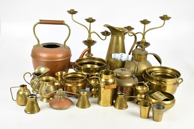 Lot 2396 - A mixed collection of copper and brassware,...