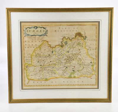 Lot 1909 - ROBERT MORDEN; an 18th century map of Surrey,...