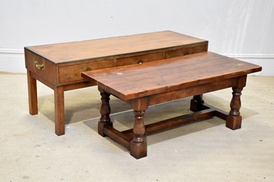 Lot 2090 - A 20th century yew wood and brass bound...