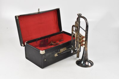 Lot 2513 - WELTKLANG; a cased nickel plated trumpet.