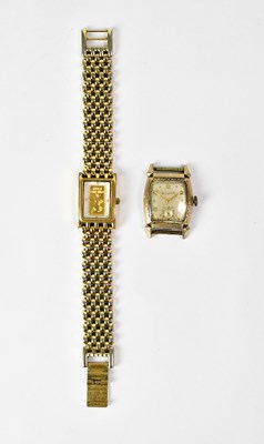 Lot 1159 - BULOVA; a tonneau-shaped watch head, the dial...