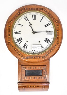 Lot 180 - A 19th century marquetry inlaid drop-dial wall...