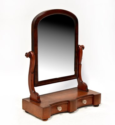 Lot 120 - A Victorian mahogany swivel toilet mirror, on...