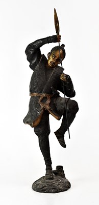 Lot 264 - A Japanese bronze figure of a Samurai warrior...