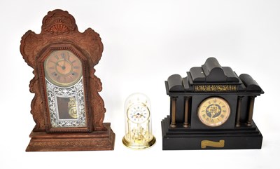Lot 157 - Three mantel clocks, comprising a slate...
