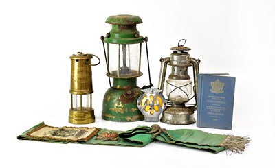 Lot 341 - A collectors' lot, comprising a brass miners'...