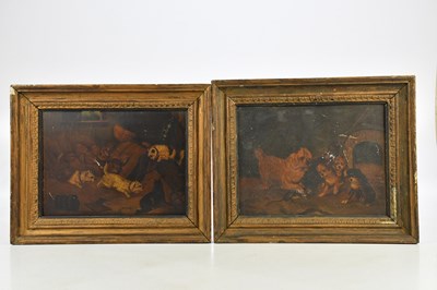 Lot 1915 - UNATTRIBUTED; a pair of oils on board, ratting...