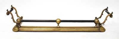 Lot 84 - A 19th century brass fender, 100 x 30cm.