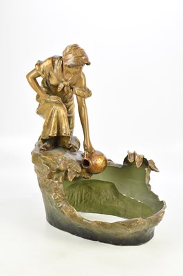 Lot 1698 - GOLDSCHEIDER; a large figural centrepiece...