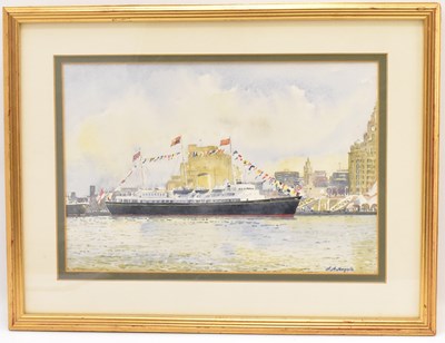 Lot 340 - A. A. ANGELA (British); watercolour, HMS Yacht...