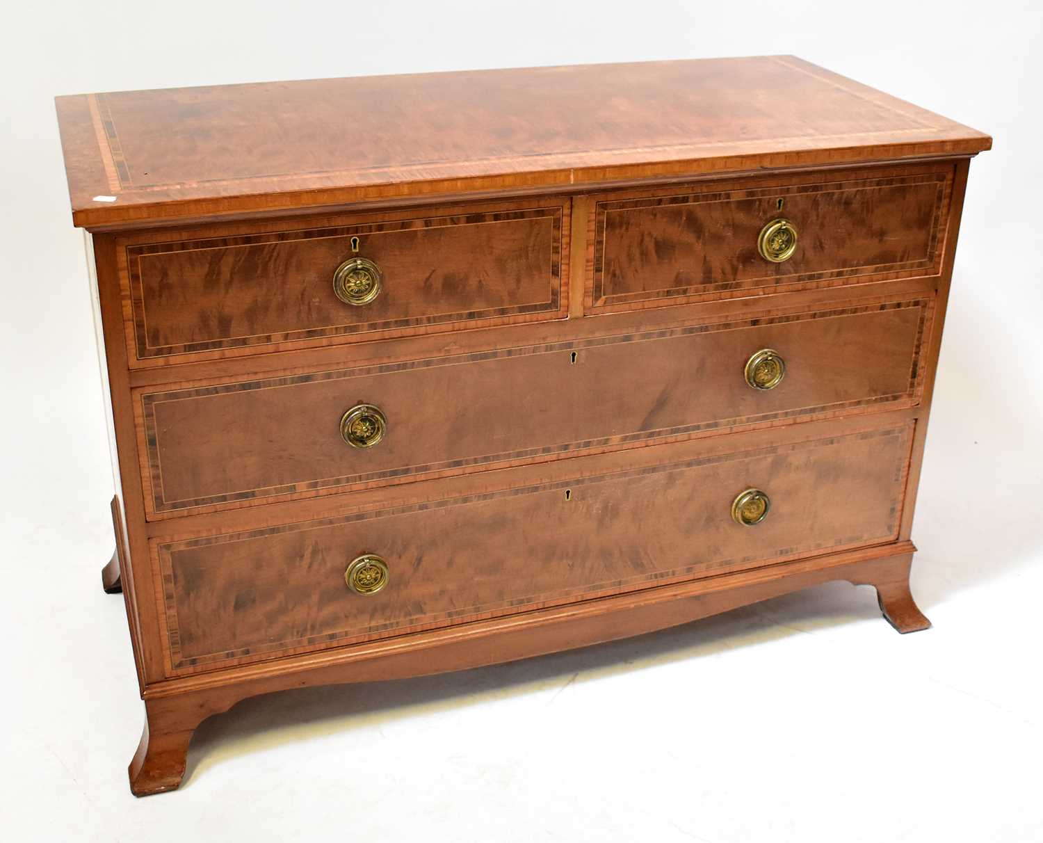 Lot 40 - A good quality reproduction walnut crossbanded...