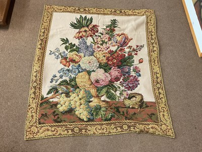 Lot 1695 - A modern floral decorated tapestry, 140 x 126cm.