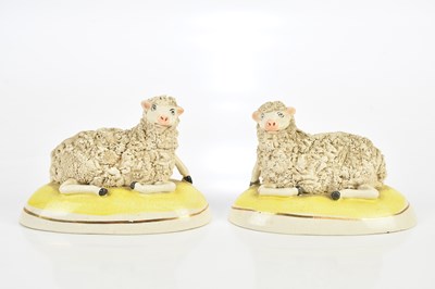 Lot 1545 - STAFFORDSHIRE; an opposing pair of 19th...
