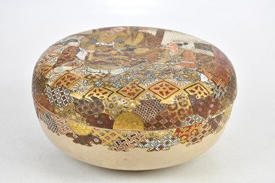 Lot 24 - A large Japanese Satsuma circular box and...