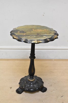Lot 2138 - A Victorian papier mache occasional table, the...