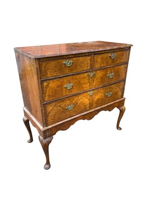 Lot 2135 - A George III and later walnut chest, with two...