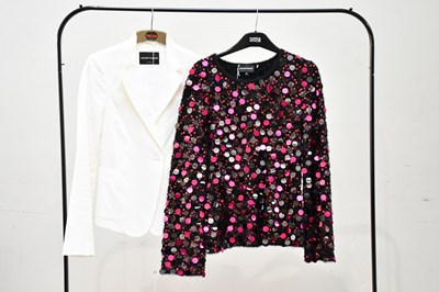 Lot 758 - EMPORIO ARMANI; a black evening sweater,...