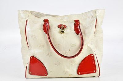 Lot 660 - MULBERRY; a cream coated canvas tote...