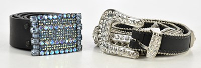 Lot 714 - CHRISTINE ALEXANDER; a black leather belt...
