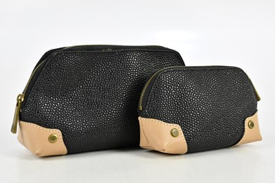 Lot 716 - MULBERRY; a black scotchgrain makeup bag,...
