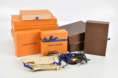 Lot 698 - LOUIS VUITTON; nine saffron orange empty...
