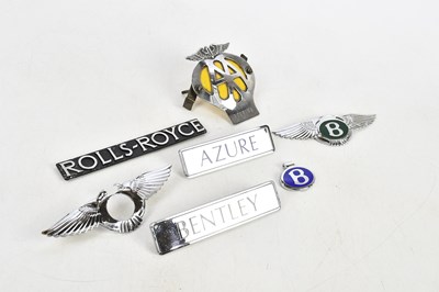 Lot 2363 - A collection of car badges including Bentley,...