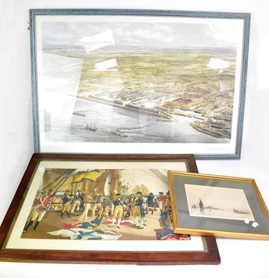 Lot 297 - A colour lithograph of Mersey Dock Estate,...