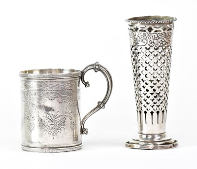 Lot 894 - A Victorian hallmarked silver mug with...