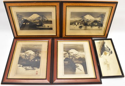 Lot 592 - Four early 20th century Japanese prints with...