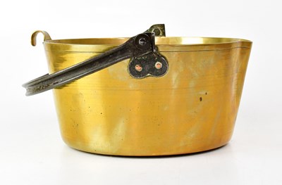 Lot 855 - A brass jam pan with swing handle, height 15cm,...