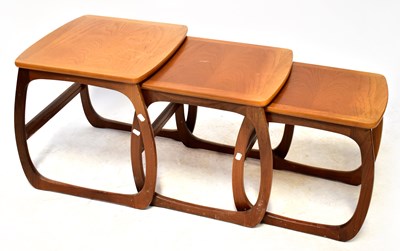 Lot 11 - NATHAN; a teak crossbanded nest of three...