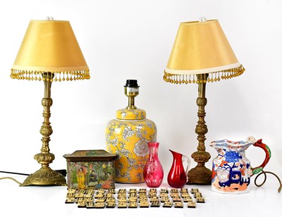 Lot 344 - A collectors' lot including phone, dominoes,...