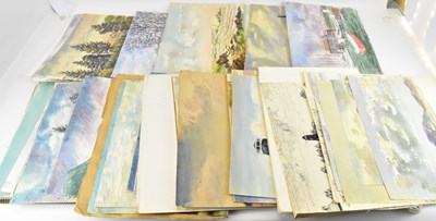 Lot 638 - J. WOOD; a large collection of watercolour...