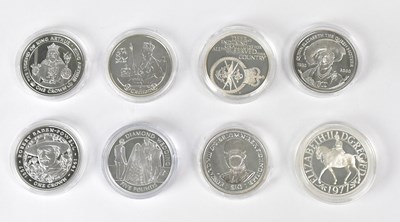 Lot 972 - A collection of seven silver commemorative...