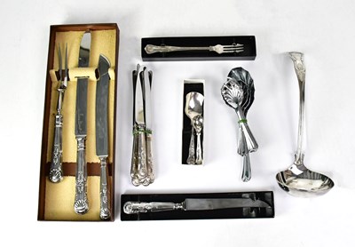 Lot 878 - A quantity of boxed and loose silver-plated...