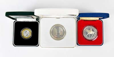 Lot 1002 - Three commemorative coins comprising a Royal...