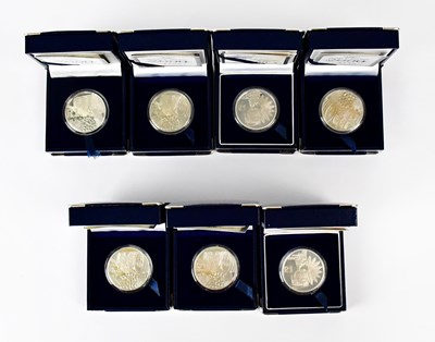 Lot 951 - SA MINT; five limited edition Protea R1 silver...